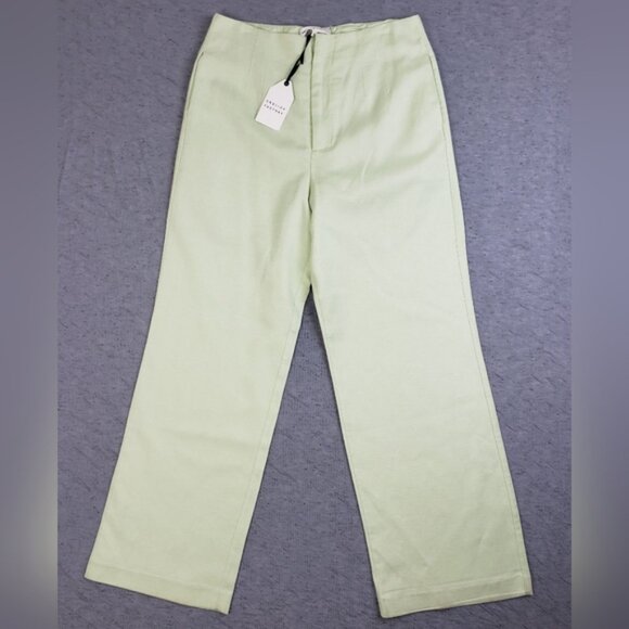 NWT English Factory Pants Wide Leg Trousers Ramie Viscose size L Mint Green - Picture 2 of 14
